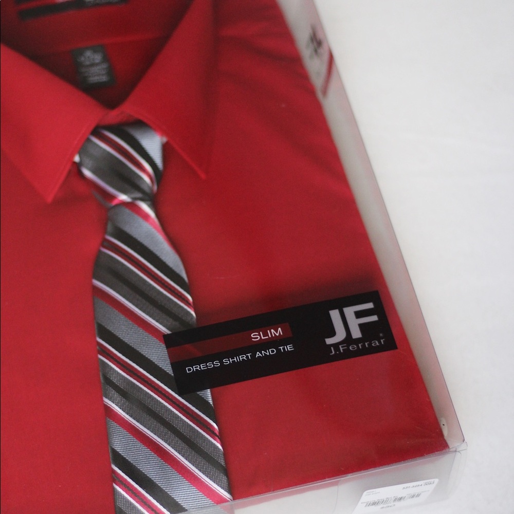 J. Ferrar Shirt + Tie Set